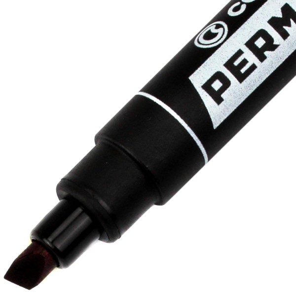 Маркер Centropen Permanent скошенный 1-4,6мм черный (10) (1000) 8576/01