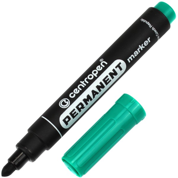 Маркер Centropen Permanent 2,5мм зелений (10) (1000) 8566/04