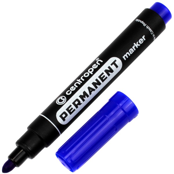 Маркер Centropen Permanent 2,5мм синій (10) (1000) 8566/03