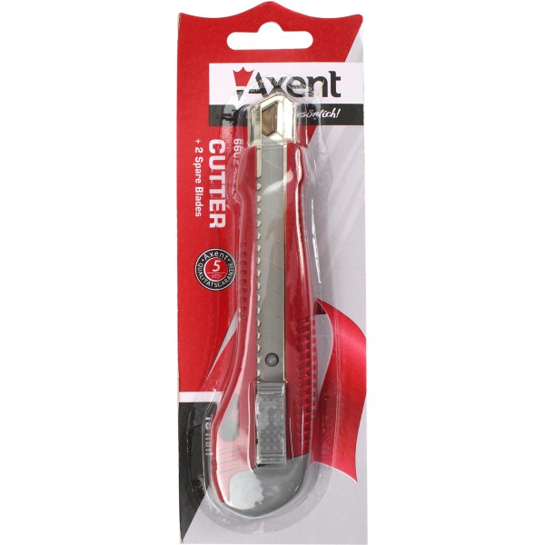 Нож канцелярский Axent 18мм металлические направляющие (12) (144) 6602