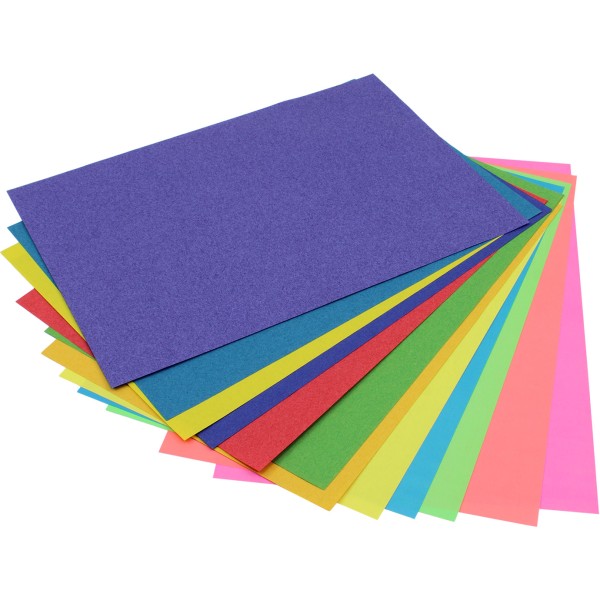 Набір флуоресцентного паперу А4 12 аркушів Тетрада