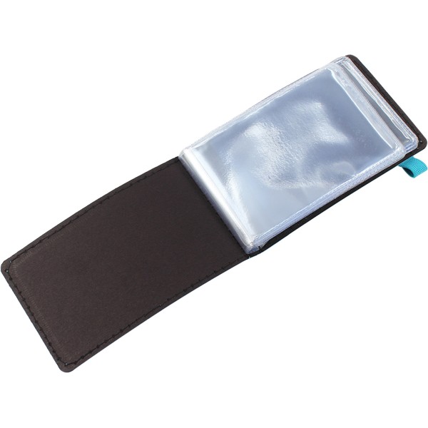 Візитниця на 20 візиток Optima Vivella кишенькова на резинці бірюзова O51615-21 