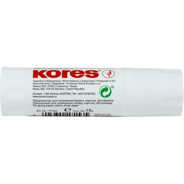 Клей-олівець Kores Paper Stick 15 гр основа PVP (24) (384) К17153