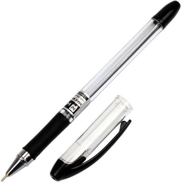 Ручка масляная шариковая Hiper MaxWriter 2500 м 0,7 мм черная (10) (100) (1000) HO-335