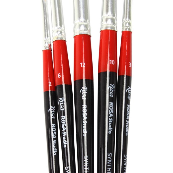 Набір пензлів художніх Rosa Start синтетика плоскі 5 шт. 2,3,6,10,12 186111