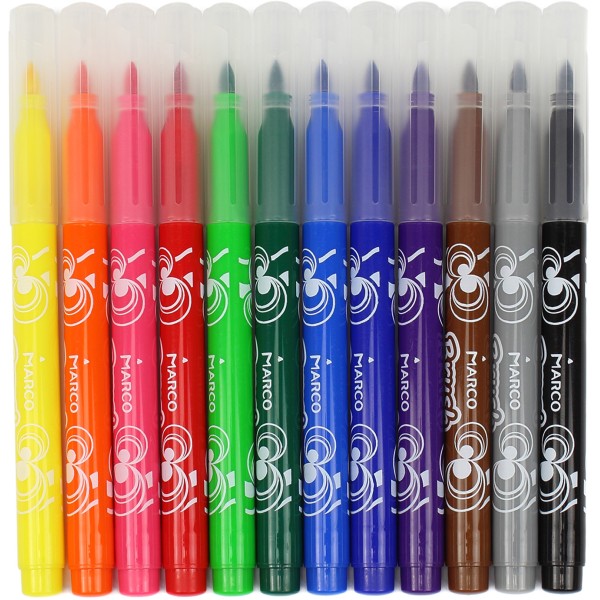 Фломастери-пензлики Marco 12 кольорів (6) (72) 1633-12PB