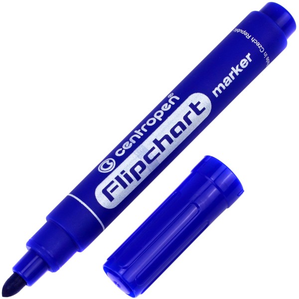 Маркер Centropen Flipchart 2,5мм на водной основе круглый синий (10) 8550/03