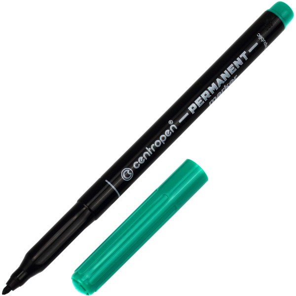 Маркер Centropen Permanent 1мм зелений (12) (240) 2536