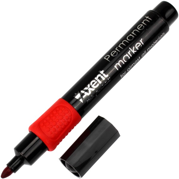 Маркер Axent круглий Permanent 2 мм червоний (12) (120) 2541-06-A
