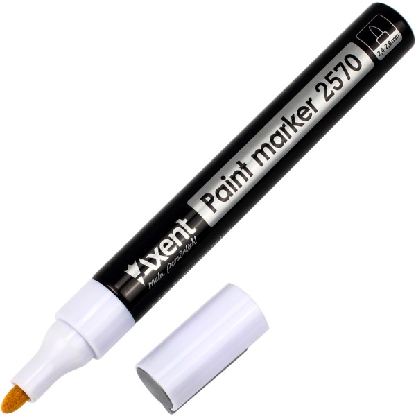 Маркер Axent круглий Paint 2,4-2,8 мм білий (12) (120) 2570-21-A