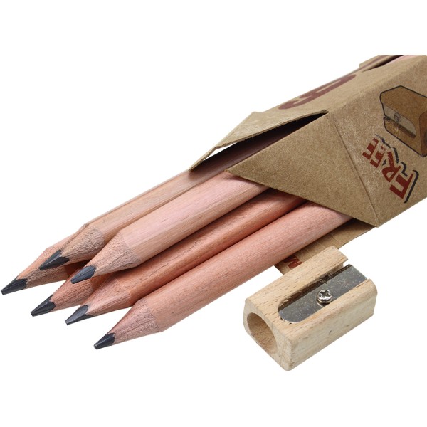 Набiр олівців графітних Marco Natural-Jumbo 6 шт з точилкою трикутна коробка (1) (12) (144) 6050-6CB