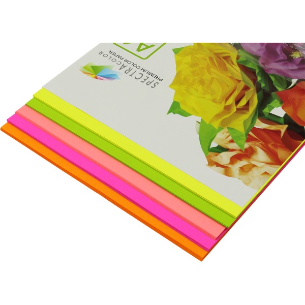 Папір кольоровий А4 75г/м2 неон 5х20 Spectra Color-Rainbow Pack Cyber IT 82 O 100 шт.