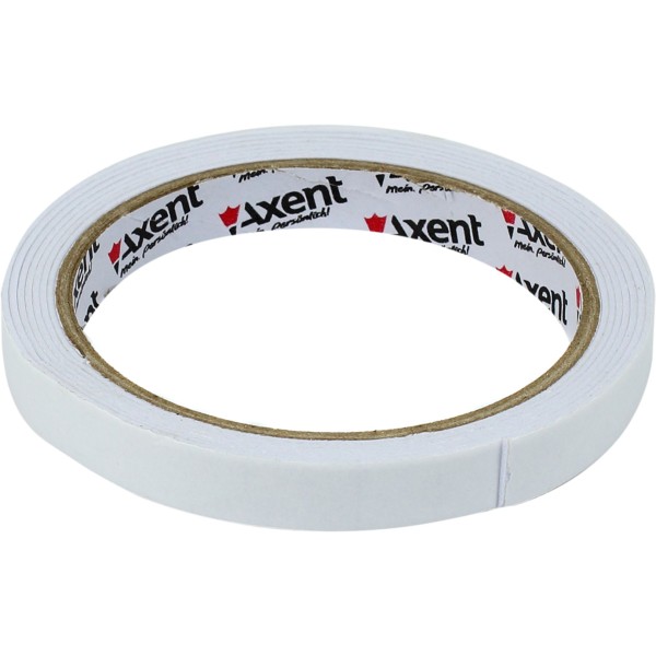 Стрічка клейка двостороння Axent 12ммх2м спінена (12) (288) 3110