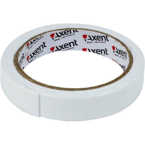 Стрічка клейка двостороння Axent 18ммх2м спінена (8) (192) 3111