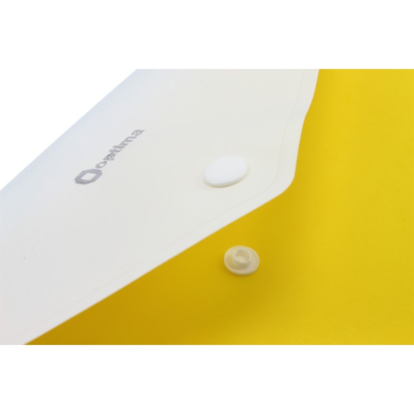 Папка-конверт Optima Вишиванка А4 пластикова 2 відділення на кнопці жовта (10) O35206-05 