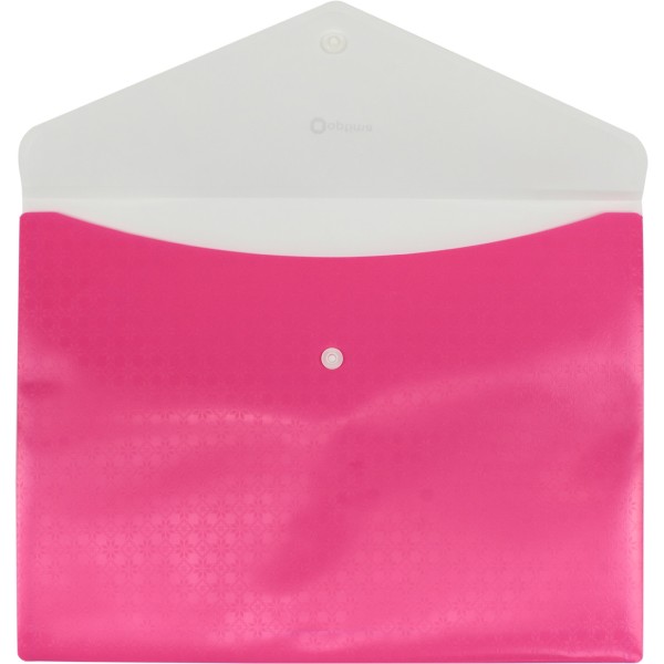 Папка-конверт Optima Вишиванка А4 пластикова 2 відділення на кнопці рожева (10) O35206-09 