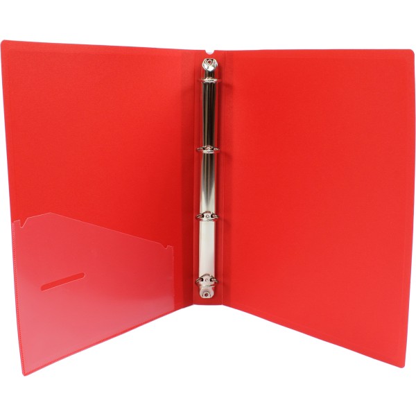 Папка на 4-х кольцах Economix А4 d-25мм красная (1) (10)  E30702-03  