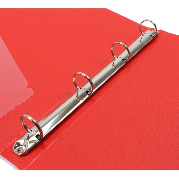 Папка на 4-х кольцах Economix А4 d-25мм красная (1) (10)  E30702-03  