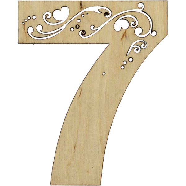 Заготовка фанера Цифра-завитушка 7 h10см (5)