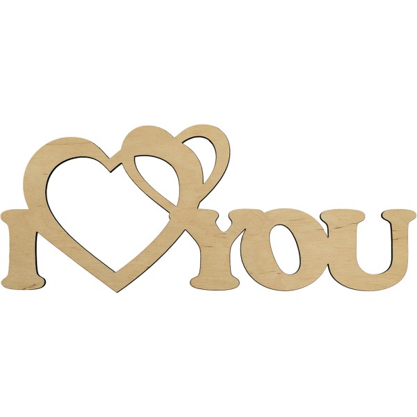 Заготовка фанера напис I love you 16х40см (5)