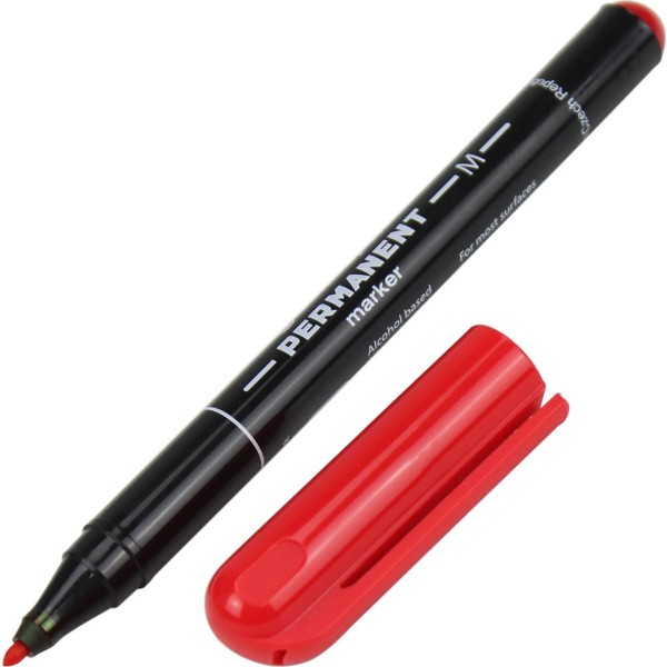 Маркер Centropen Permanent тонкий 1мм красный (10) (1000) 2846/02