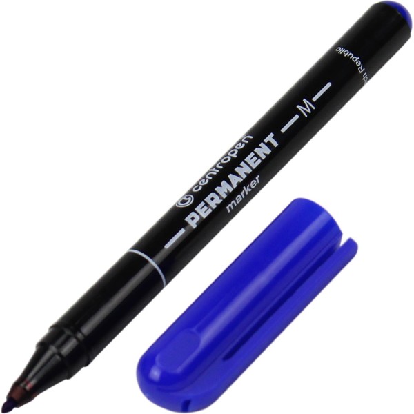 Маркер Centropen Permanent тонкий 1мм синий (10) (1000) 2846/03