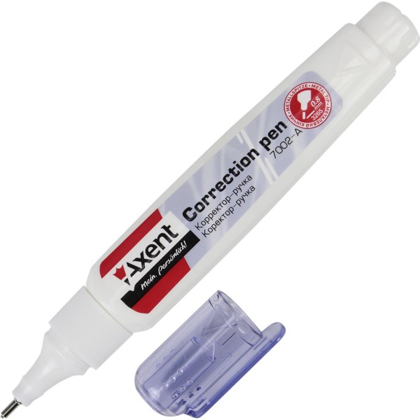 Коректор-ручка металевий наконечник Axent 8мл (24) (576) 7002