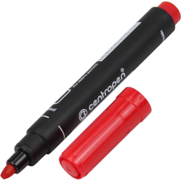 Маркер Centropen Permanent скошений 1-4,6мм червоний (10) (1000) 8576/02