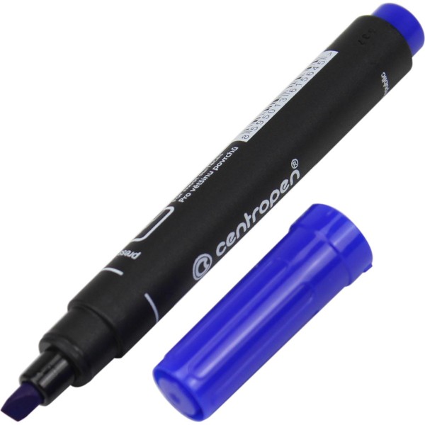 Маркер Centropen Permanent скошенный 1-4,6мм синий (10) (1000) 8576/03