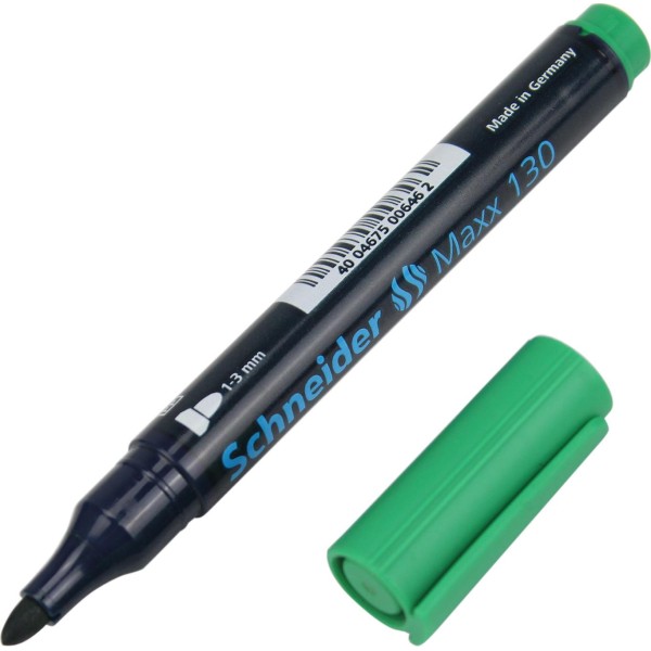 Маркер Permanent Schneider 130 1-3мм зеленый (10) (400) S113004