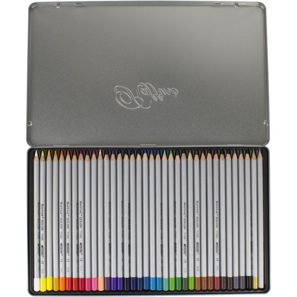 Олівці кольорові 36 кольорів Marco металева коробка (4) (24) 7100-36TN 