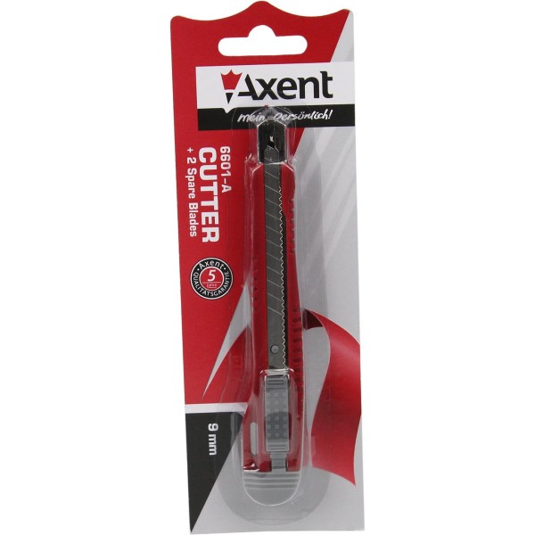 Ніж канцелярський Axent 9мм металеві направляючі (10) (240) 6601