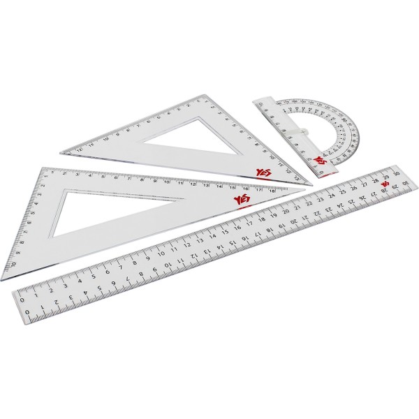 Набір геометричний 1 Вересня 370258 (лінійка 30см, 2 трикутники, транспортир)
