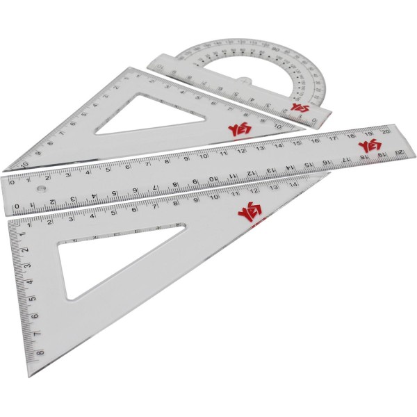 Набір геометричний 1 Вересня 370262 (лінійка 20см, 2 трикутники, транспортир)