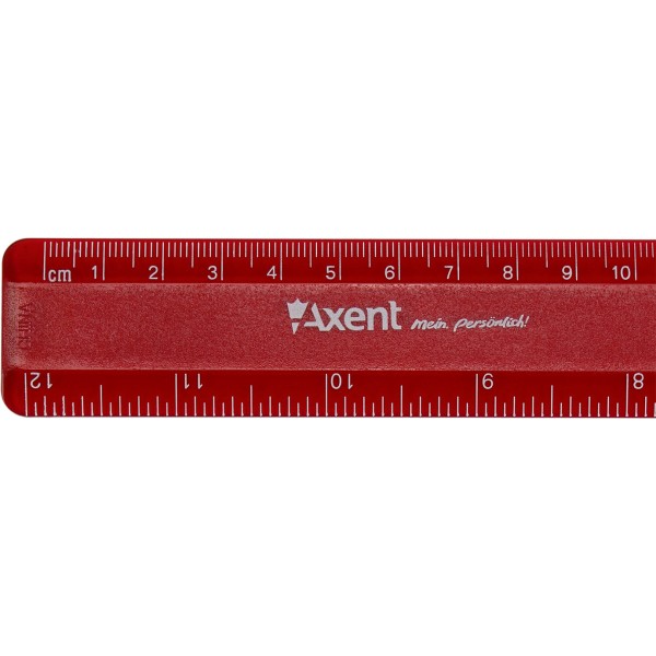 Лінійка пластикова матова 30см Axent бордова для кульковї ручки (72) 7530-04 