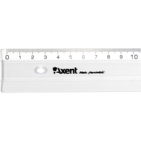 Лінійка пластикова прозора 40см Axent для кульковї ручки (64) 7340