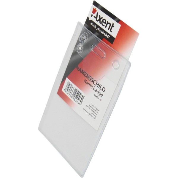 Бейдж Axent вертикальний на шнурку прозорий (12) (96) (120) (2400) 4506