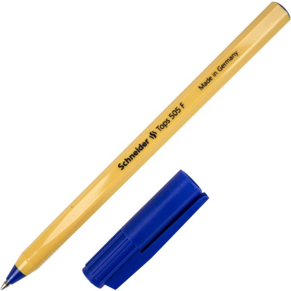 Ручка шариковая Schneider Tops 505F 0,5мм синяя, корпус оранжевый (50) (1000) S150503