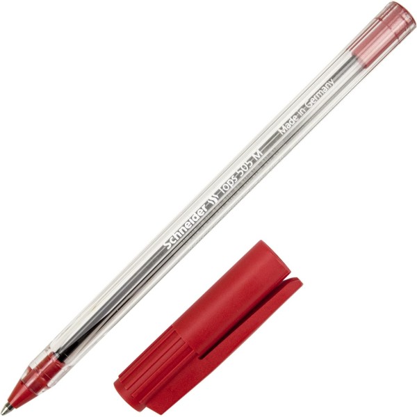 Ручка шариковая Schneider Tops 505M 0,7мм красная прозрачный корпус (50) S150602