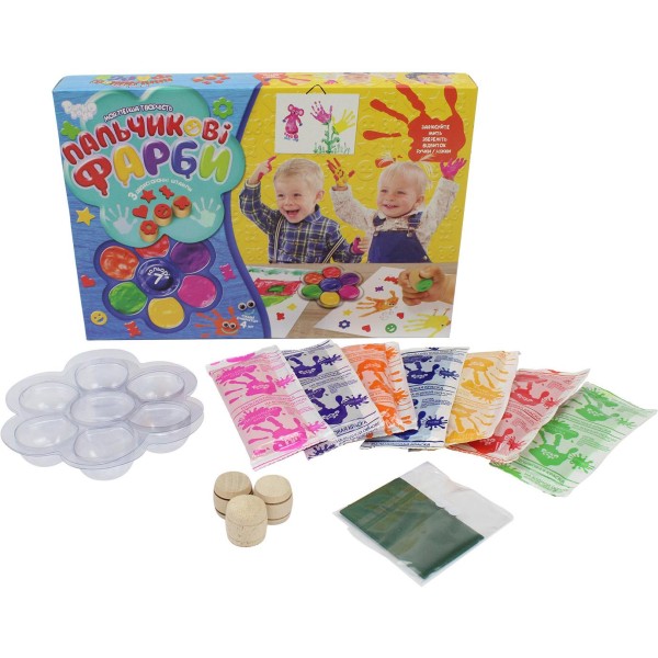 Фарби пальчикові 7 кольорів Моя перша творчість DankoToys (12) PK-01-02 