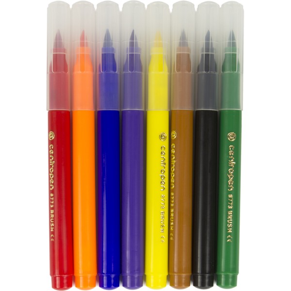Фломастери Centropen Brush 8 кольорів (10) 8773/08