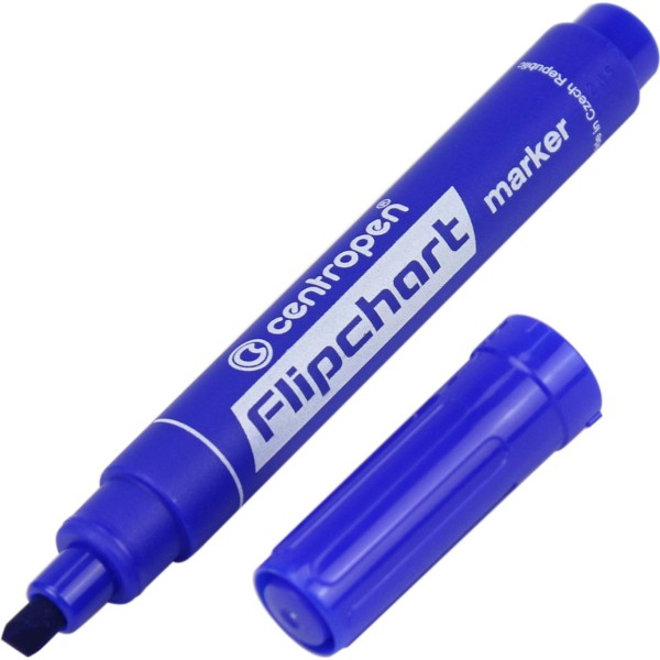 Маркер Centropen Flipchart 1-4,6мм на водной основе скошенный синий (10) 8560