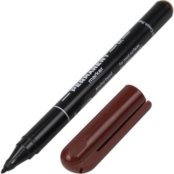 Маркер Centropen Permanent тонкий 1мм коричневый (10) (1000) 2846