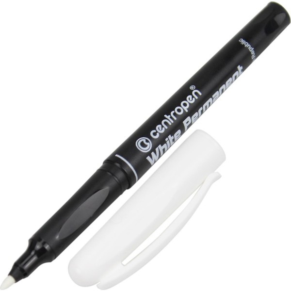 Маркер Centropen White Permanent 1,2мм белый (10) (200) 2686
