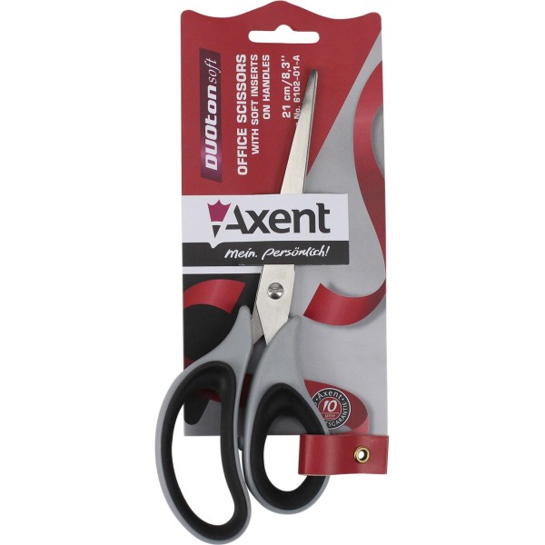 Ножиці офісні Axent Duoton Soft 21см сіро-чорні (10) (100) 6102-01