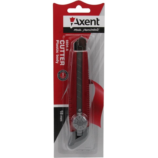 Ніж канцелярський Axent 18 мм металеві направляючі (12) 6604