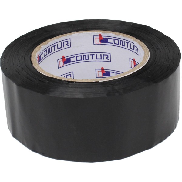 Стрічка клейка пакувальна Contur 48ммх150мх45мкм чорна (пиле, волого, морозостійка) (6) (24)