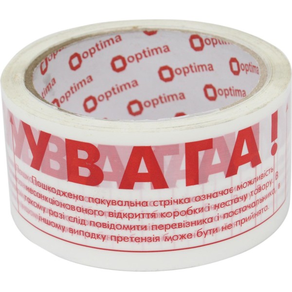 Лента клейкая упаковочная Optima белая Увага (6) (72) O45302