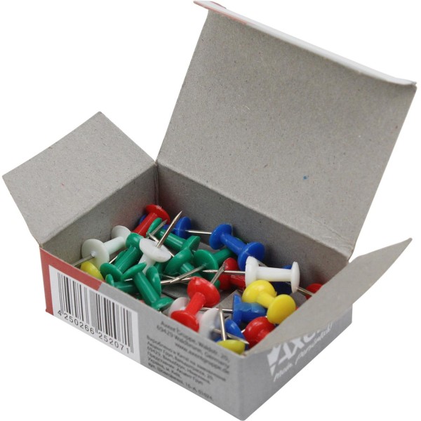Кнопки-гвоздик Axent кольорові 30 шт (20) (240) 4203
