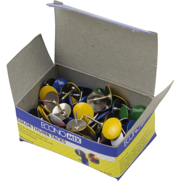 Кнопки-гвоздик Economix неонові 100 шт (10) E41103